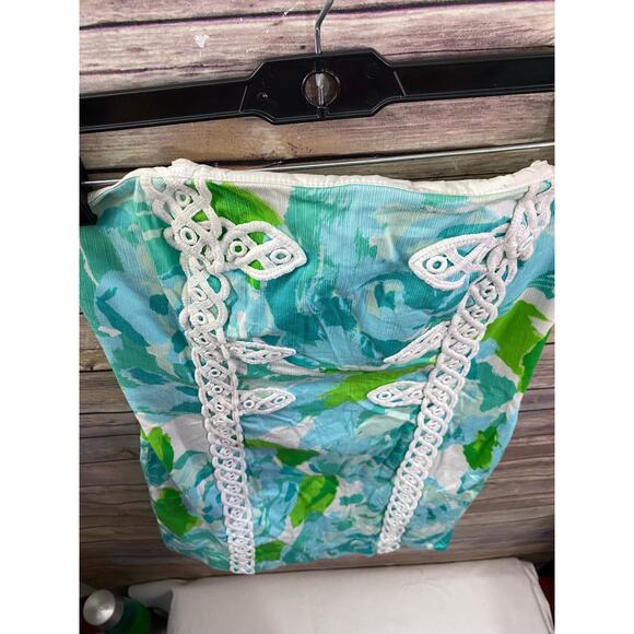 Lilly Pulitzer Tansy Poolside Blue Strapless Dress Size 6 Tropical - Picture 15 of 16